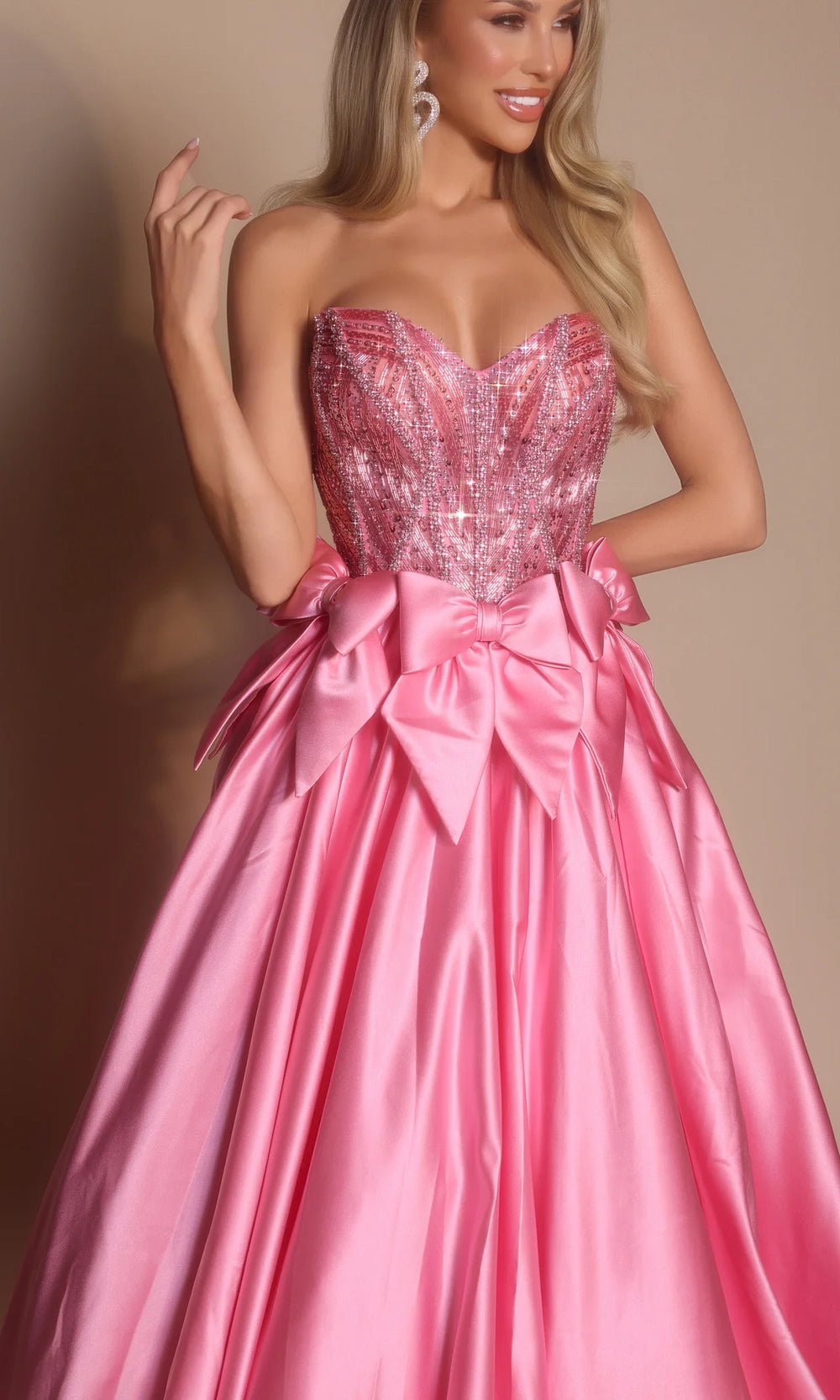 Portia and Scarlett PS26077 - Sweetheart Ballgown With Bow Accents - view 4