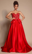Portia and Scarlett PS26077 - Sweetheart Ballgown With Bow Accents - view 5