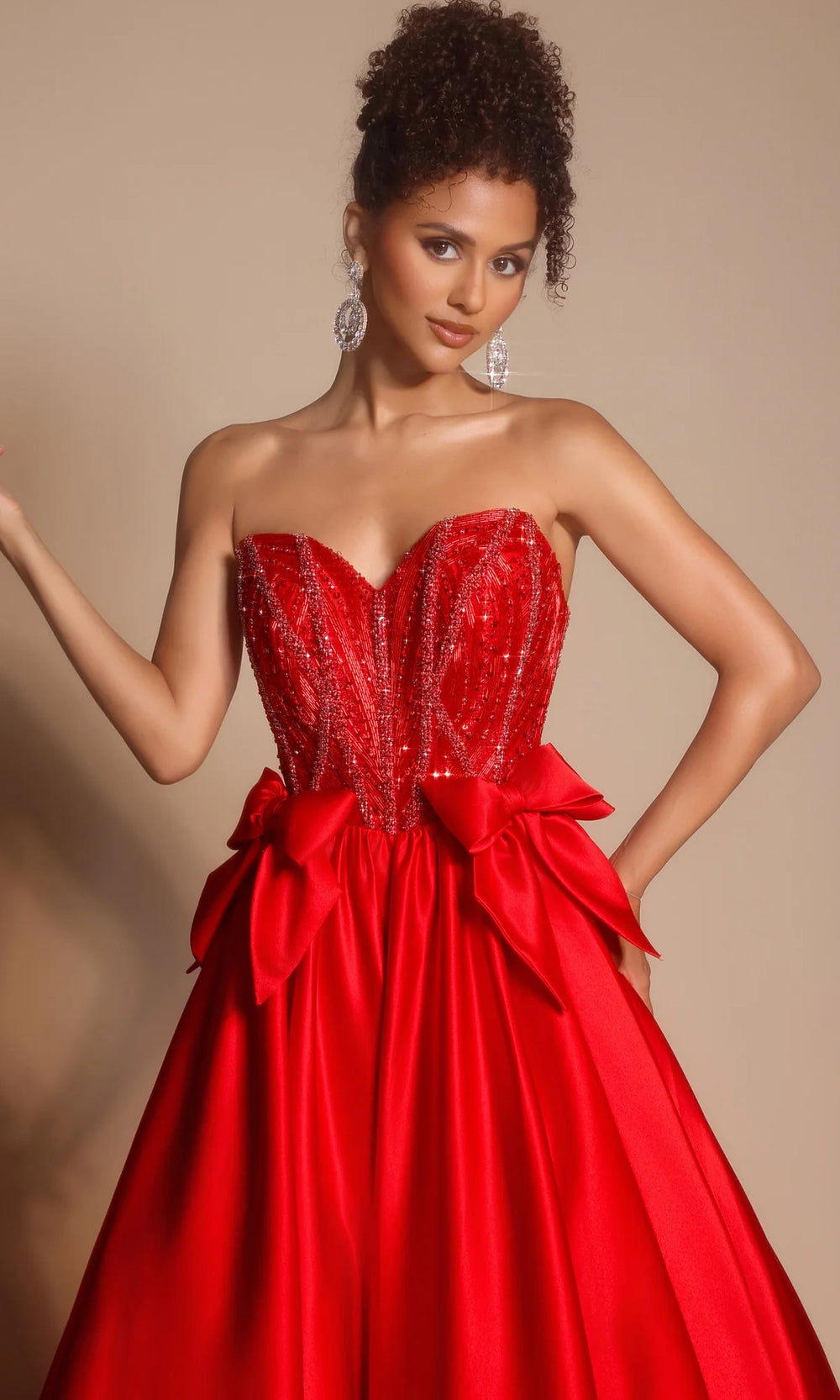 Portia and Scarlett PS26077 - Sweetheart Ballgown With Bow Accents - view 7