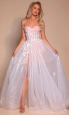 Portia and Scarlett PS26078 - Corset A-Line Dress With Embroidery - view 5
