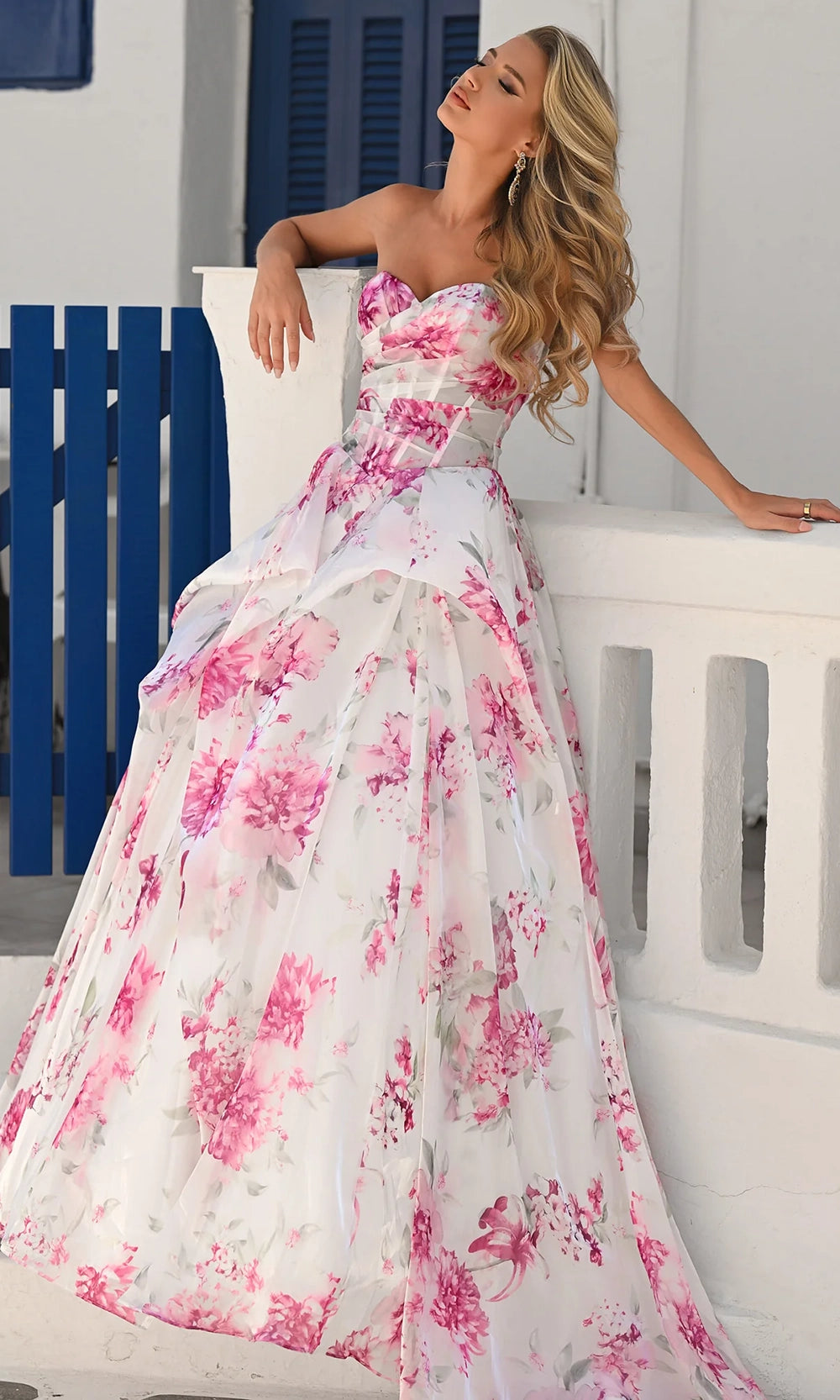Portia and Scarlett PS26083 - Sweetheart Neckline Floral Ballgown - detail view