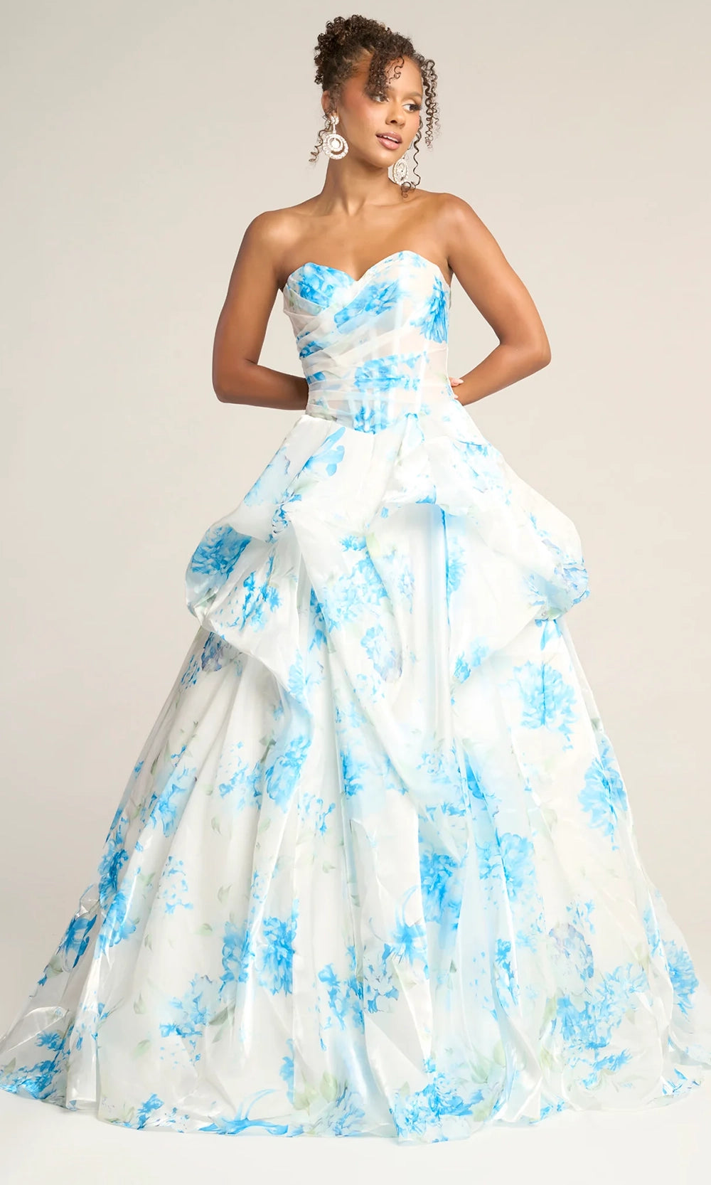 Portia and Scarlett PS26083 - Sweetheart Neckline Floral Ballgown - back view