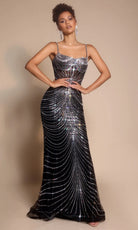 Portia and Scarlett PS26095 - Beaded Mesh Strap Gown - designer prom dress at Silhouette Dresses