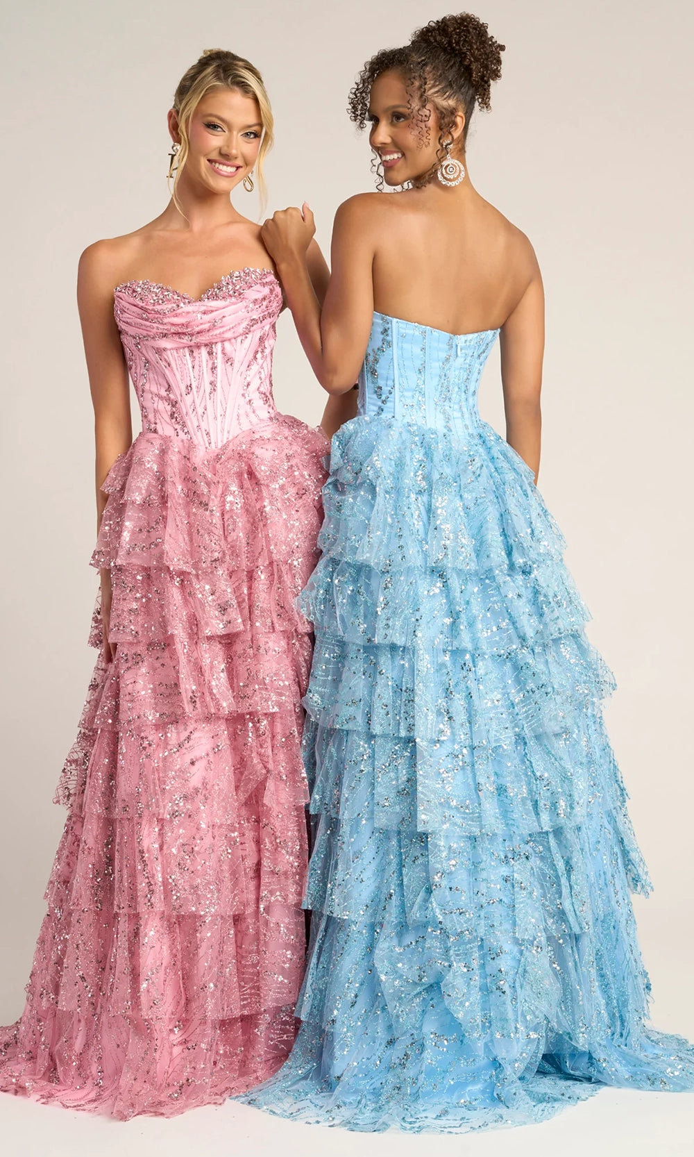 Portia and Scarlett PS26099 - Strapless Shimmer Gown With Ruffles - view 4