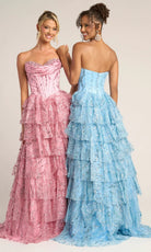 Portia and Scarlett PS26099 - Strapless Shimmer Gown With Ruffles - view 4