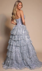 Portia and Scarlett PS26099 - Strapless Shimmer Gown With Ruffles - back view