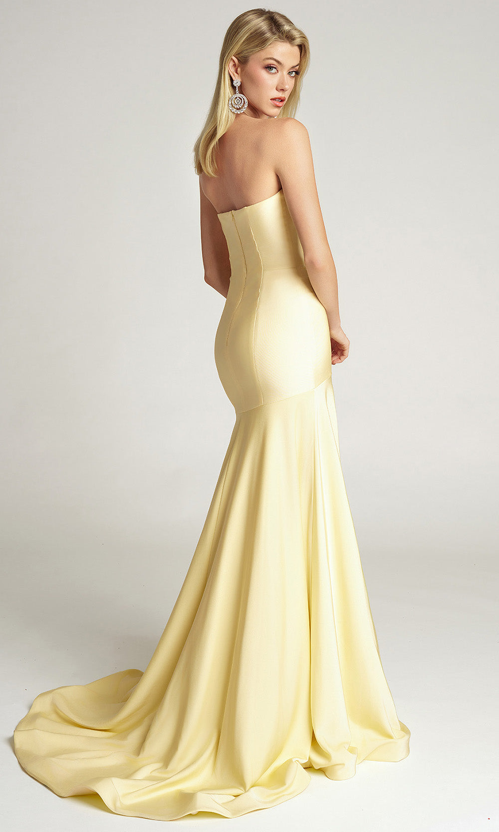 Portia and Scarlett PS26101 - Strapless Drop Waist Mermaid Prom Gown - back view