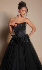 Portia and Scarlett PS26102 - Beaded Applique Scoop Corset Ballgown - back view