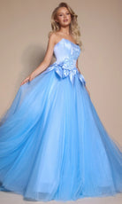Portia and Scarlett PS26102 - Beaded Applique Scoop Corset Ballgown - detail view