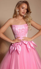 Portia and Scarlett PS26102 - Beaded Applique Scoop Corset Ballgown - view 7