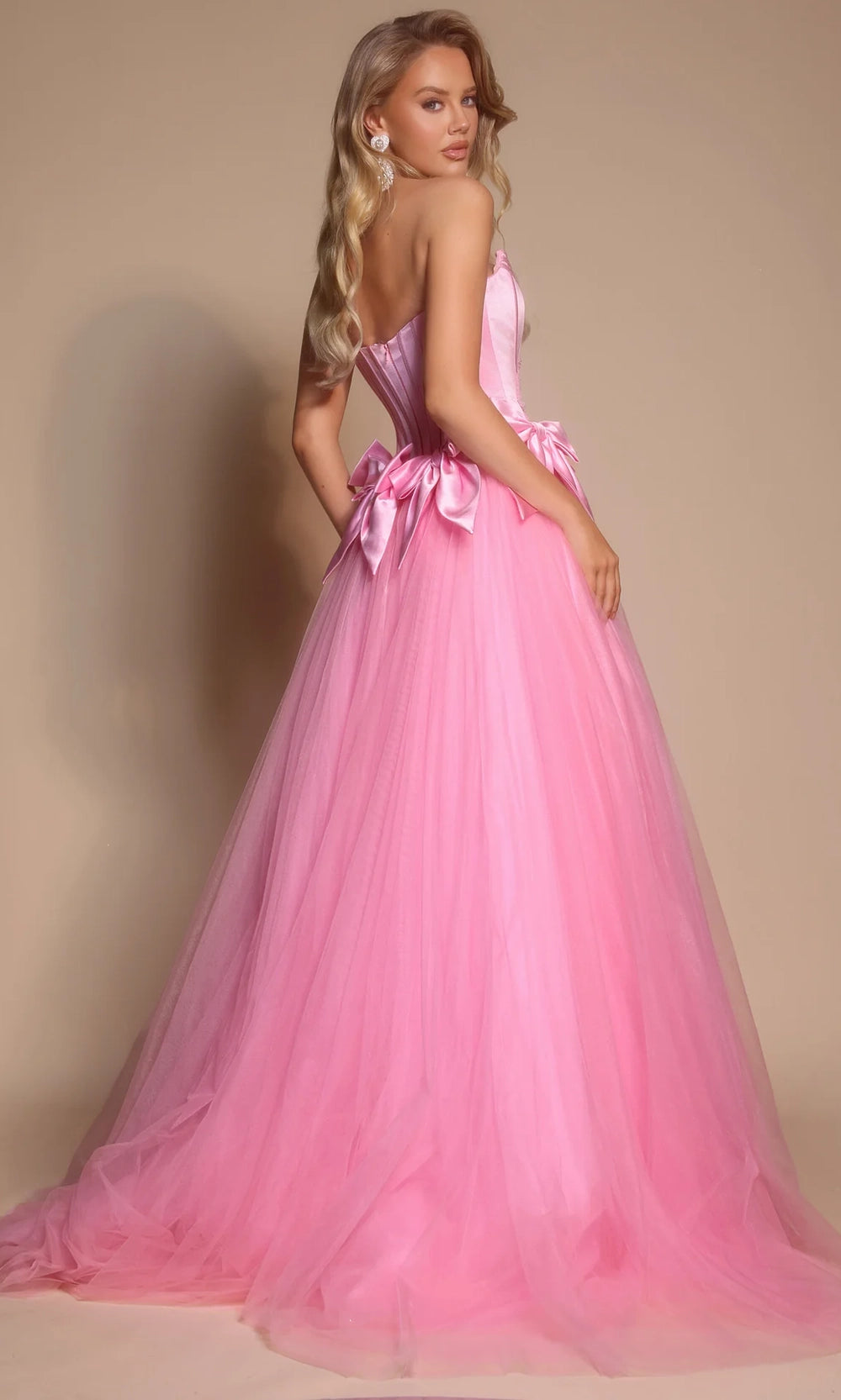 Portia and Scarlett PS26102 - Beaded Applique Scoop Corset Ballgown - view 6