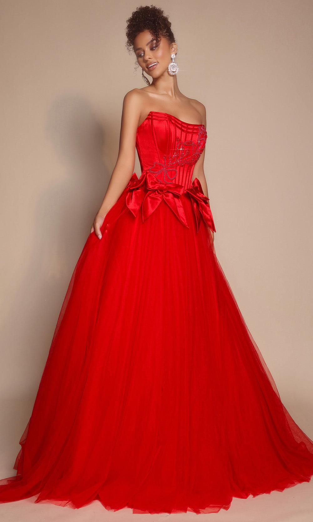 Portia and Scarlett PS26102 - Beaded Applique Scoop Corset Ballgown - view 10