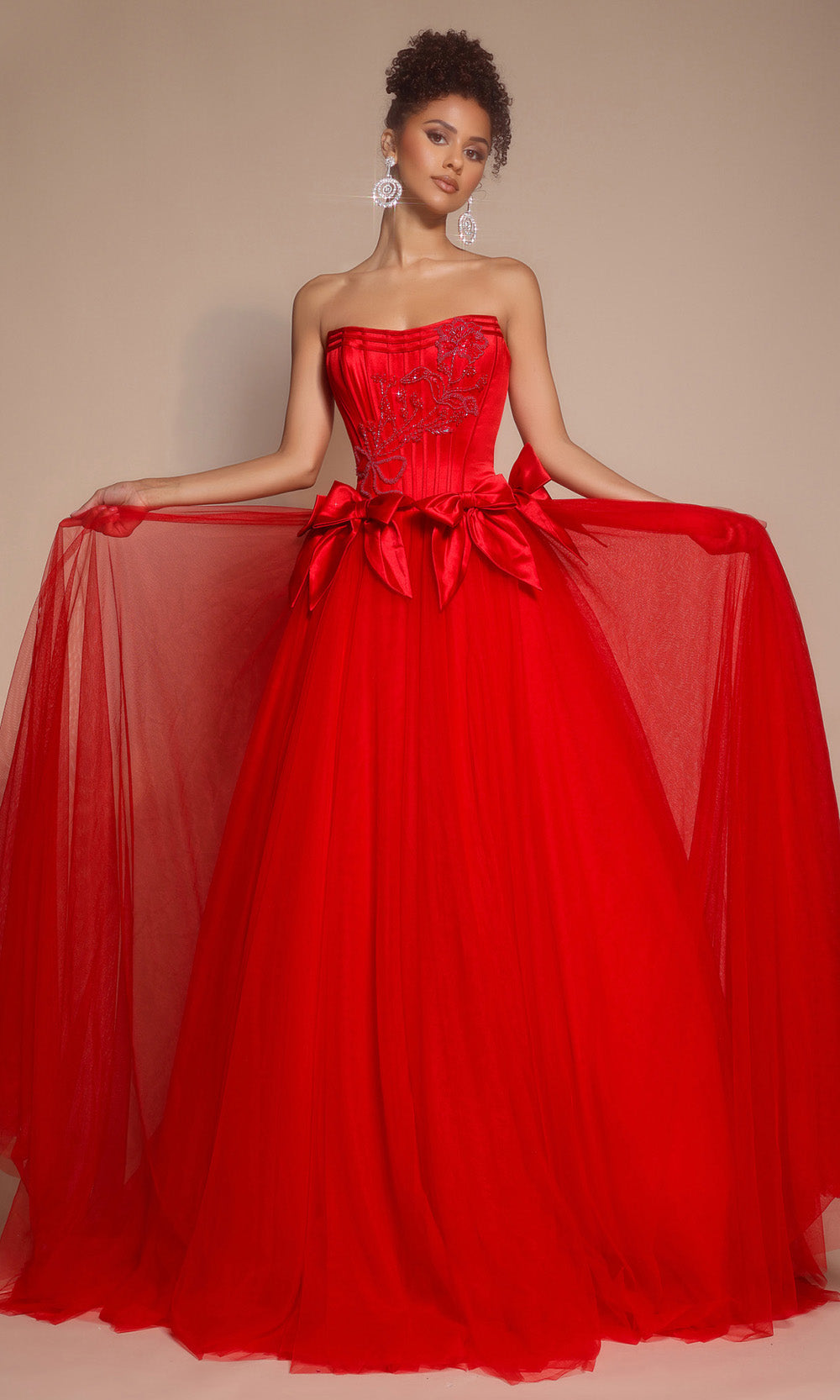 Portia and Scarlett PS26102 - Beaded Applique Scoop Corset Ballgown - view 8