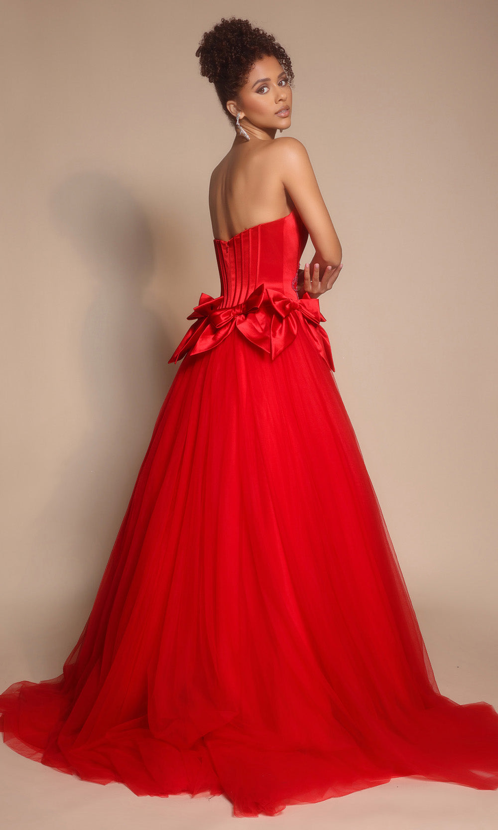 Portia and Scarlett PS26102 - Beaded Applique Scoop Corset Ballgown - view 9