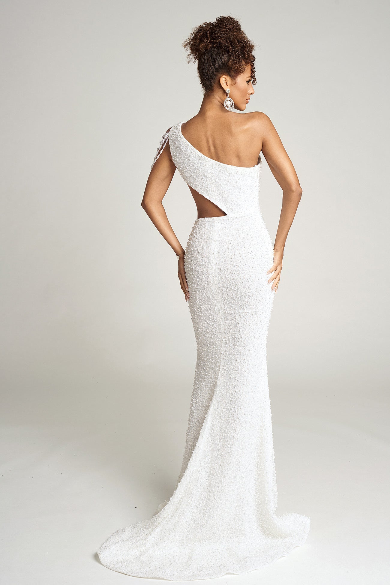 Portia and Scarlett PS26115 - One Shoulder Beaded Cutout Dress - view 4