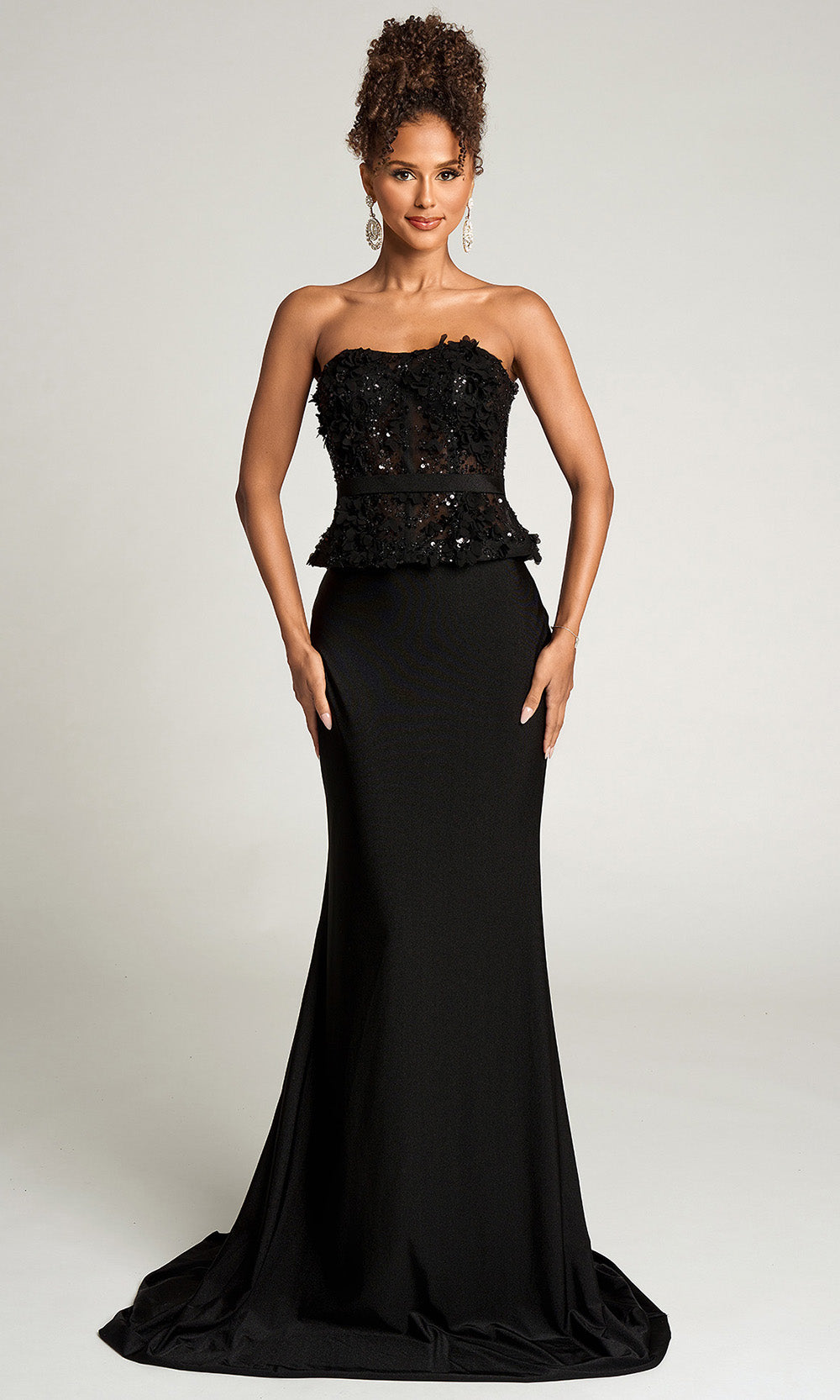 Portia and Scarlett PS26124 - Embellished 3D Appliqué Mermaid Gown - designer prom dress at Silhouette Dresses