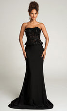 Portia and Scarlett PS26124 - Embellished 3D Appliqué Mermaid Gown - designer prom dress at Silhouette Dresses