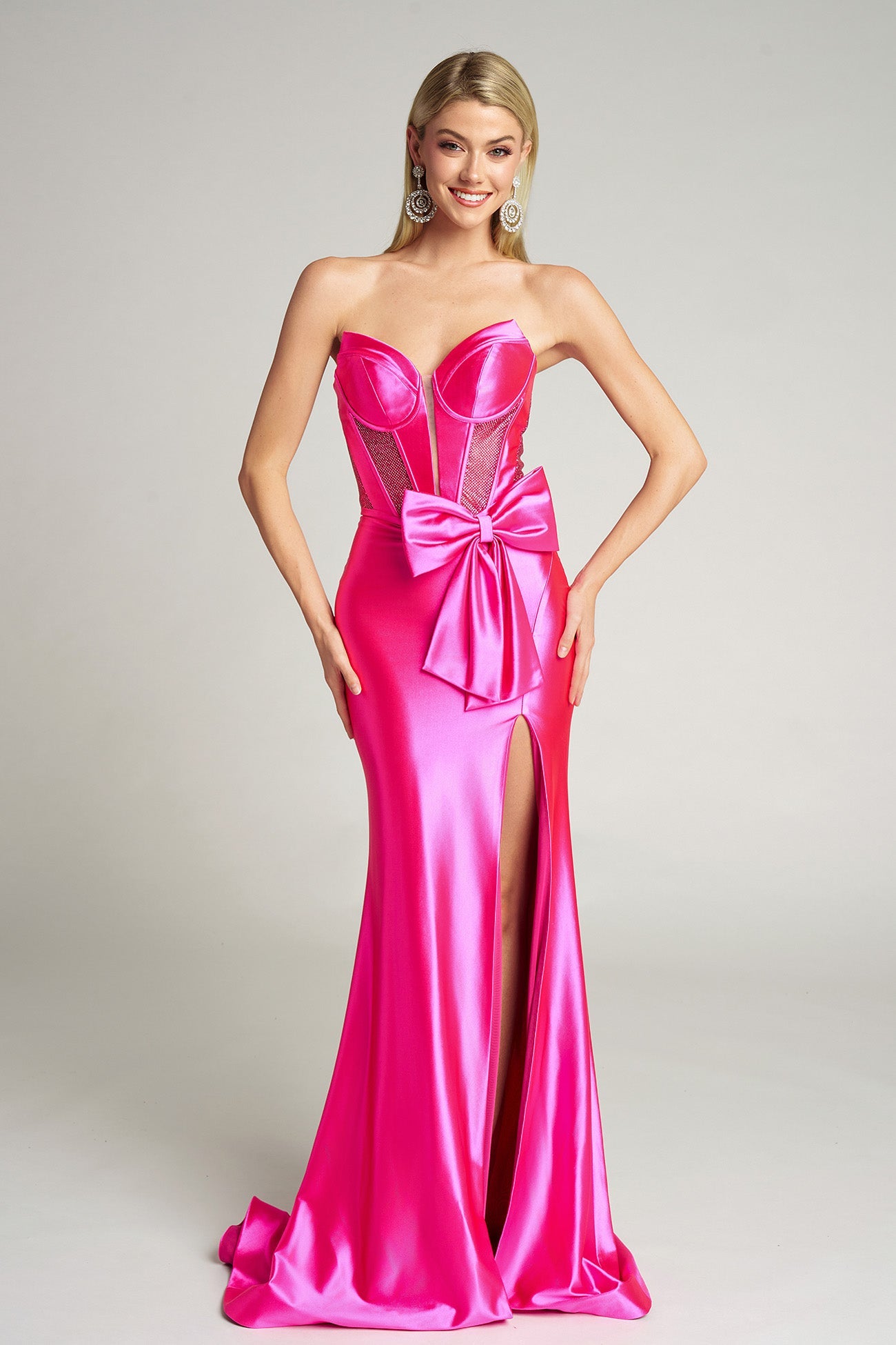 Portia and Scarlett PS26136 - Corset Strapless Gown With Bow - view 11