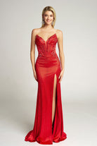 Portia and Scarlett PS26147 - Long Sheer Sides Plunging V-Neck Gown - view 4