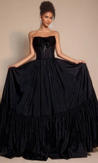 Portia and Scarlett PS26148 - Tiered Hem Scoop Neck Ballgown - back view