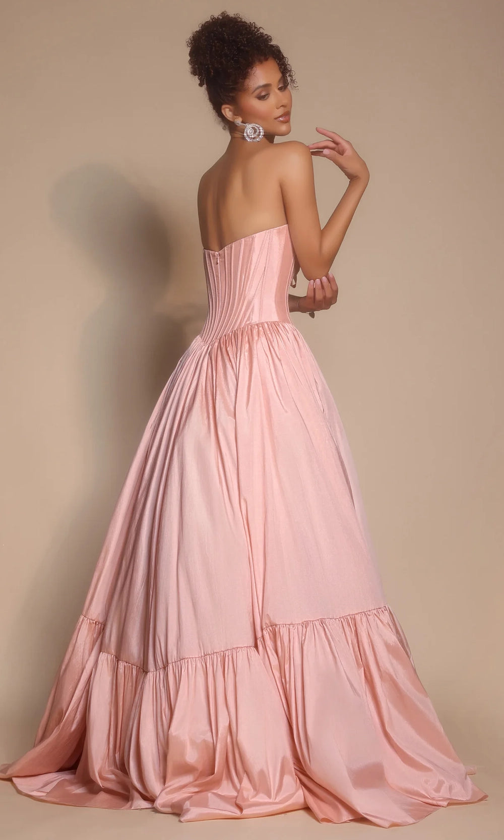 Portia and Scarlett PS26148 - Tiered Hem Scoop Neck Ballgown - view 9