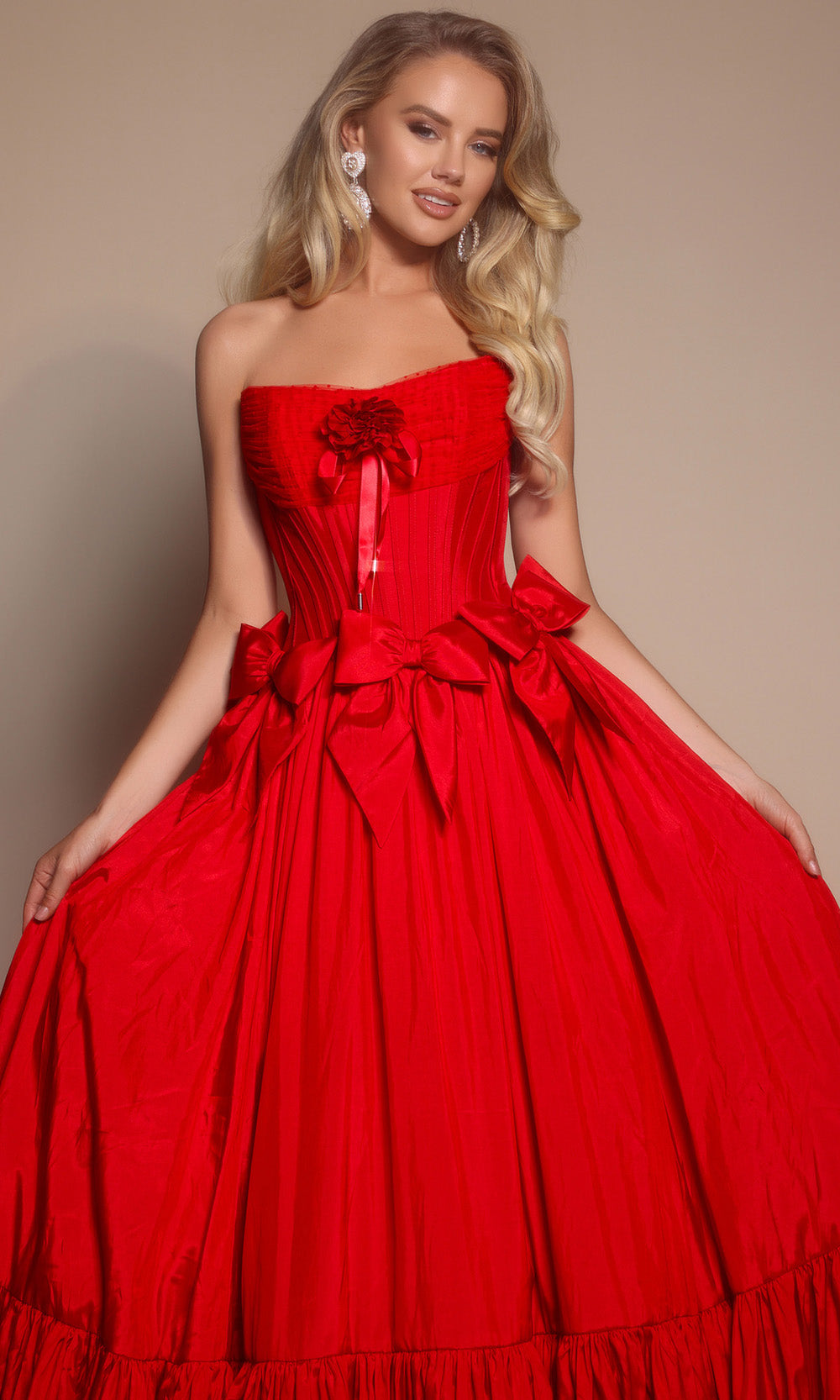 Portia and Scarlett PS26148 - Tiered Hem Scoop Neck Ballgown - view 14