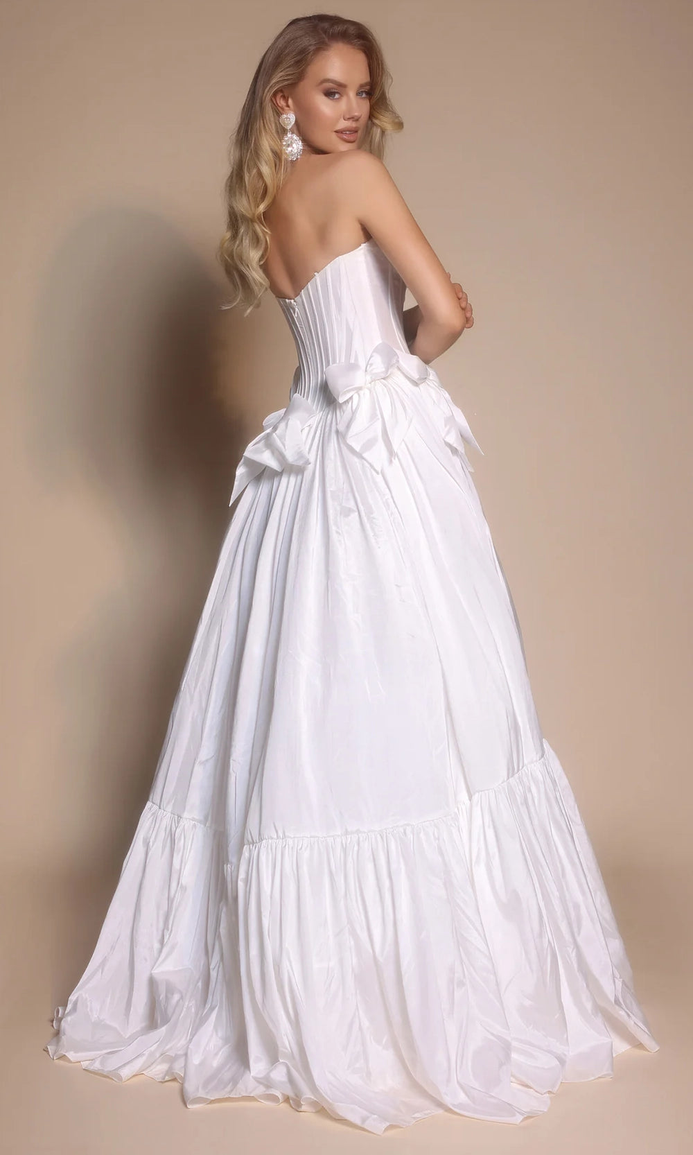 Portia and Scarlett PS26148 - Tiered Hem Scoop Neck Ballgown - view 15