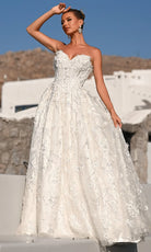 Portia and Scarlett PS26149 - Floral Embellished Pleated Ballgown