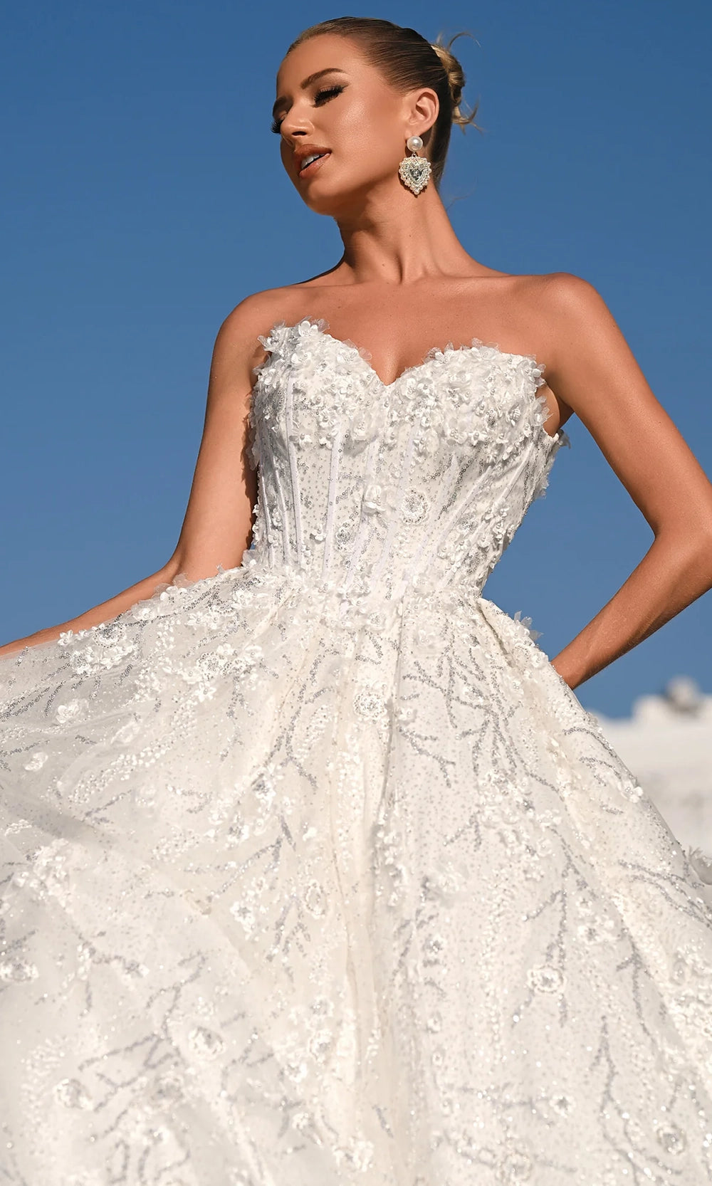 Portia and Scarlett PS26149 - Floral Embellished Pleated Ballgown - view 5