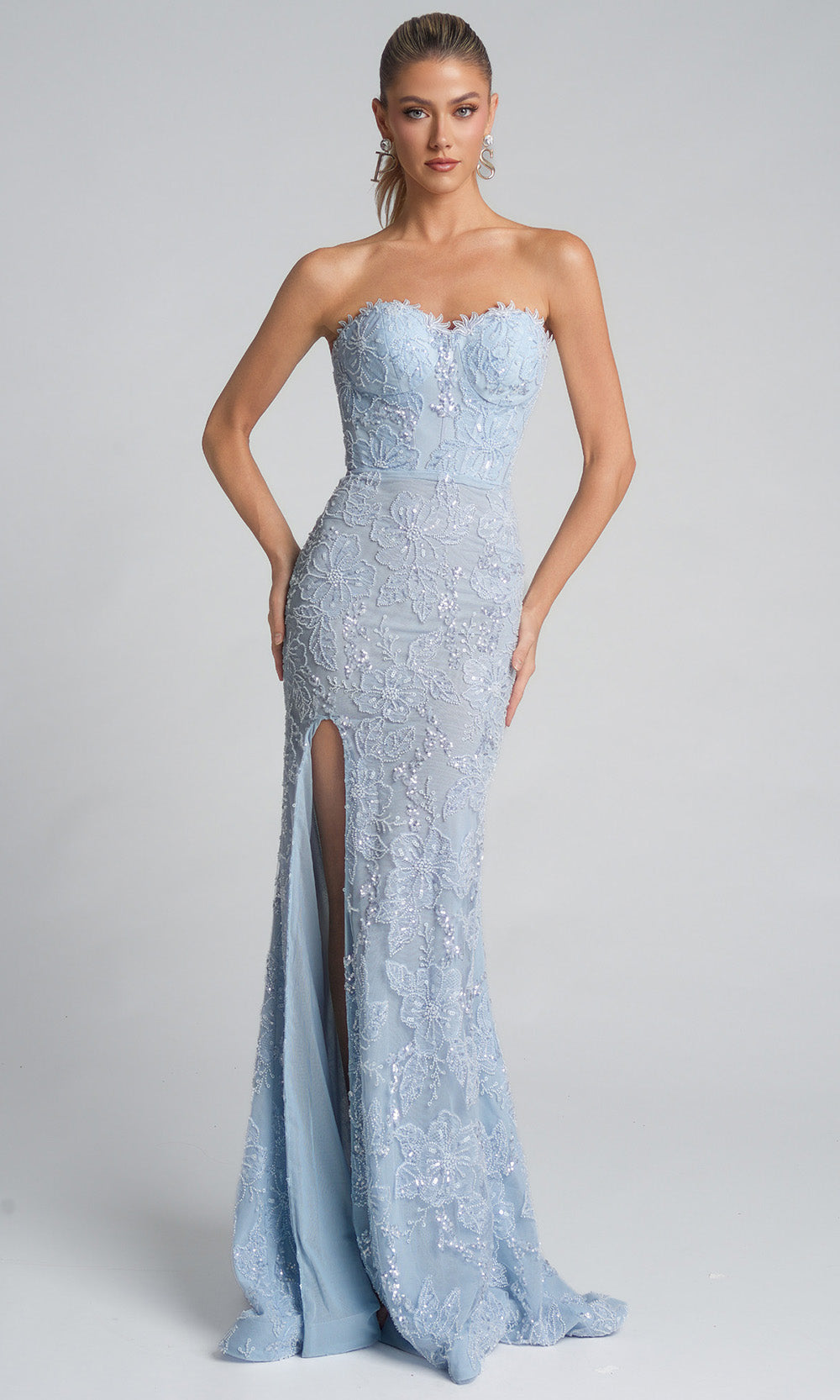 Portia and Scarlett PS26175 - Floral Embroidered Sweetheart Prom Dress - view 14