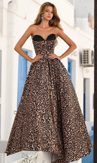 Portia and Scarlett PS26188 - Leopard Print Beaded Bust Ballgown - view 4