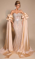 Portia and Scarlett PS26195 - Beaded Mesh Sweetheart Fitted Gown - designer pageant gown at Silhouette Dresses
