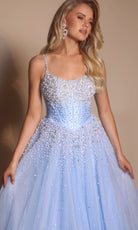 Portia and Scarlett PS26208 - Spaghetti Strap Pearl Beaded Ballgown - detail view