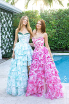 Portia and Scarlett PS26210 - Floral Print Tiered A-Line Gown - view 4