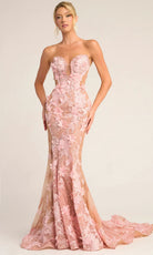 Portia and Scarlett PS26248 - Floral Bodice Plunge Sweetheart Dress - view 4
