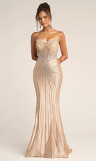 Portia and Scarlett PS26250 - Scoop Neckline Illusion Beaded Gown - designer prom dress at Silhouette Dresses