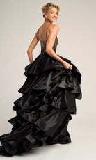 Portia and Scarlett PS26253 - Beaded Corset Ruffle Ballgown - back view