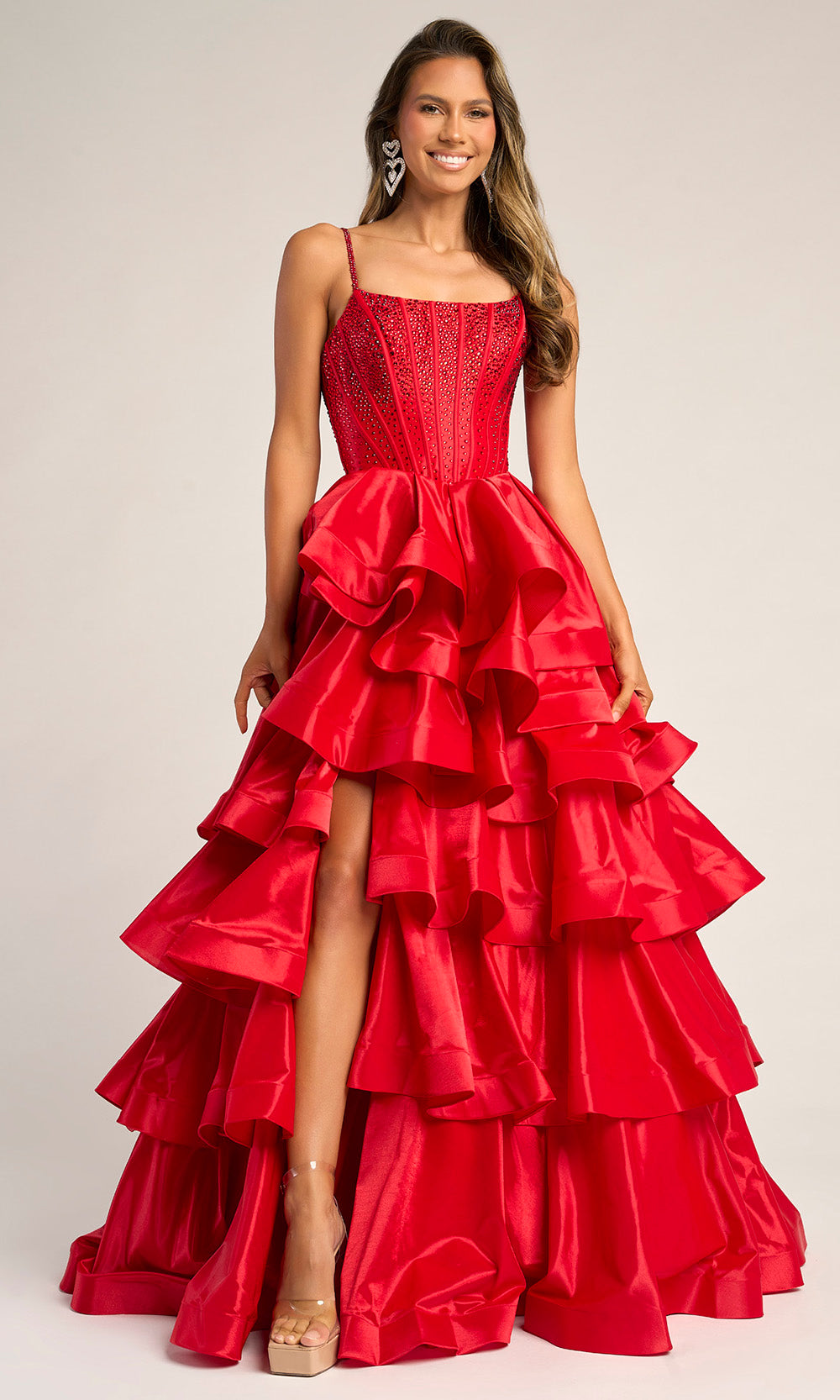 Portia and Scarlett PS26253 - Beaded Corset Ruffle Ballgown - view 5