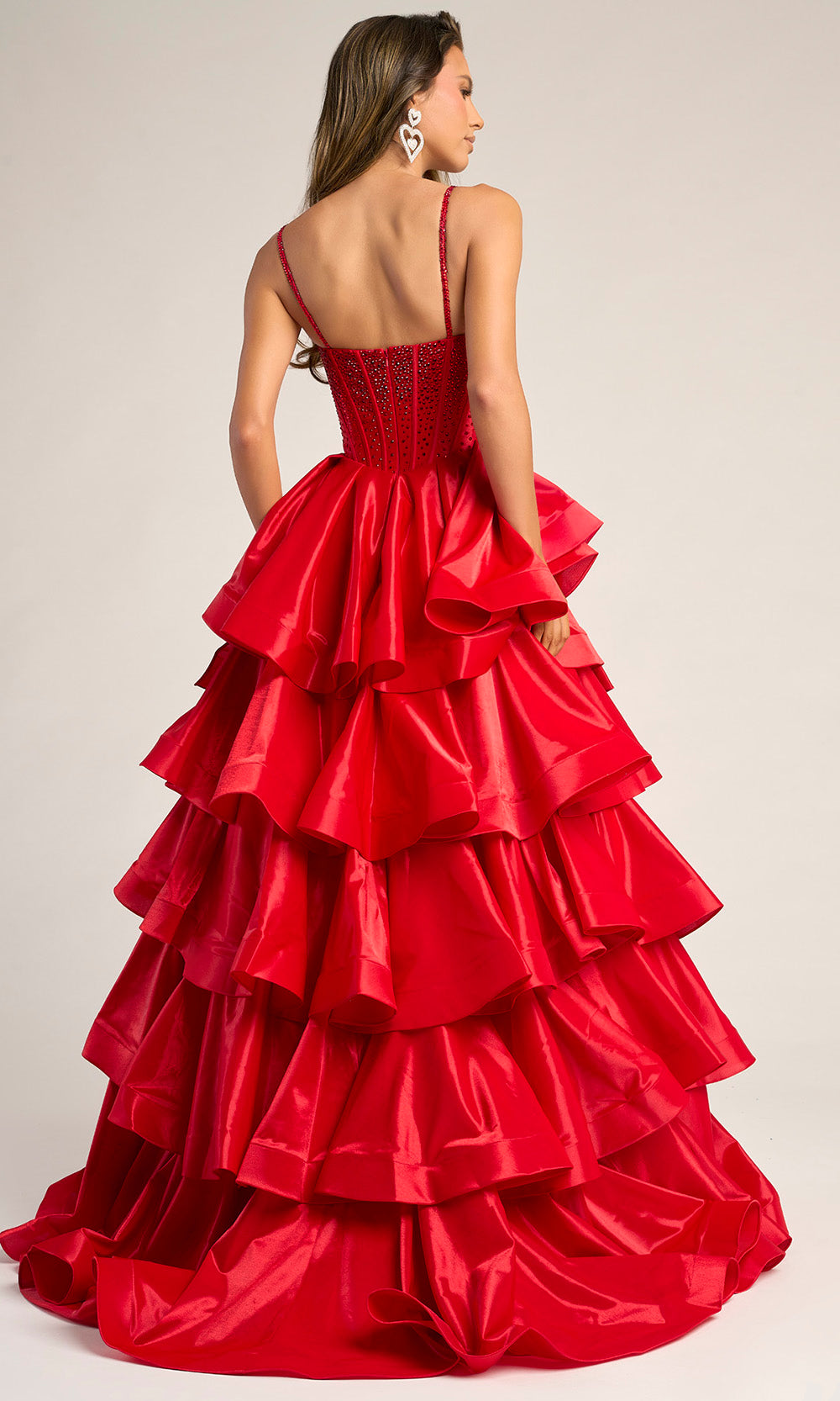 Portia and Scarlett PS26253 - Beaded Corset Ruffle Ballgown - view 6