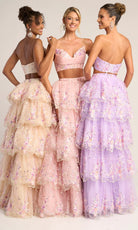 Portia and Scarlett PS26272 - Two-Piece Ruffle Floral Gown - back view