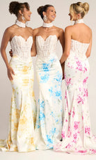 Portia and Scarlett PS26299 - Lace Corset Floral Mermaid Gown - back view