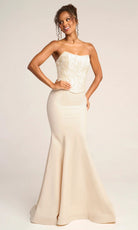 Portia and Scarlett PS26301E - Lace Applique Bodice Trumpet Dress - view 6
