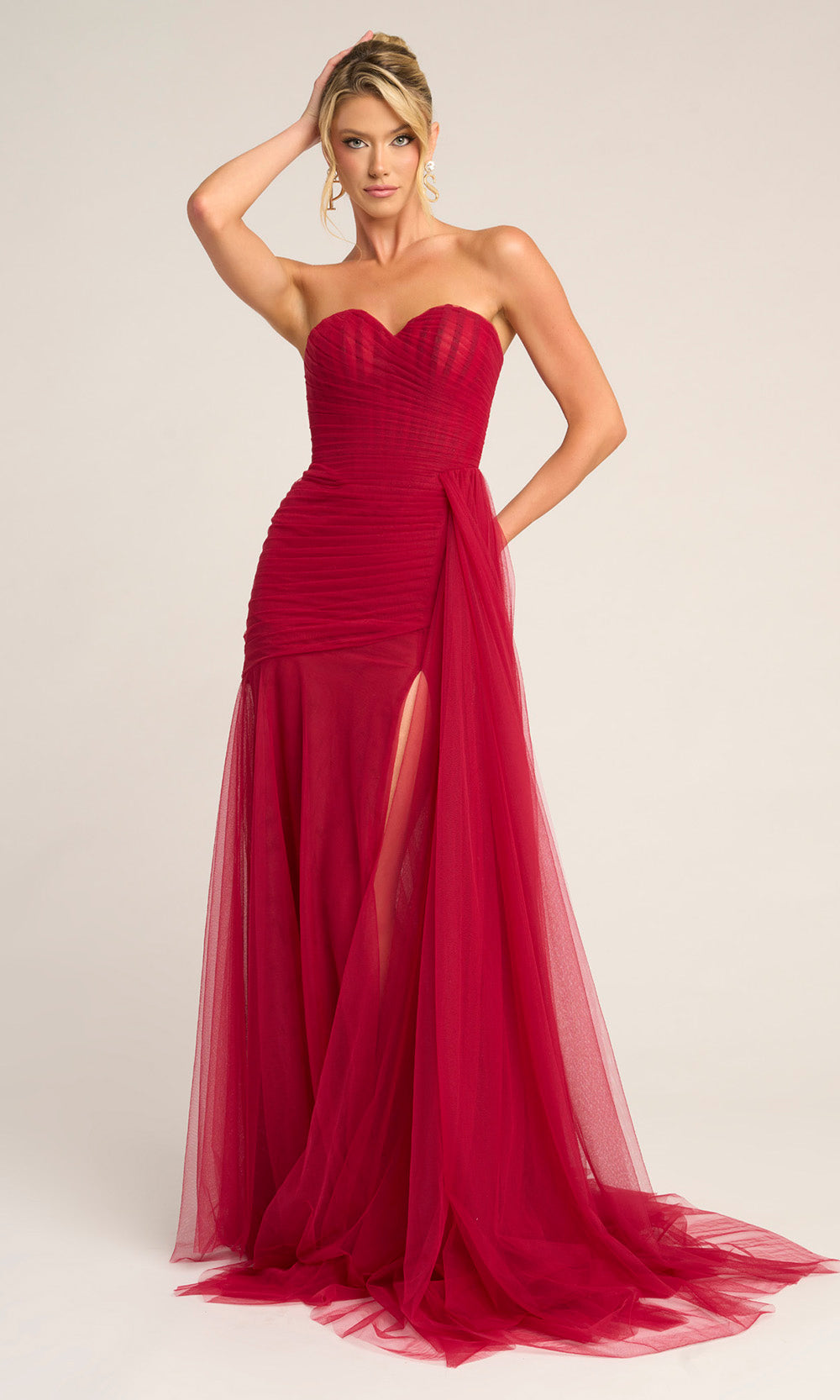 Portia and Scarlett PS26307E - Ruched Sweetheart Dress With Side Drape - view 9