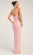 Portia and Scarlett PS26309E - Ruched Beaded Column Dress - back view