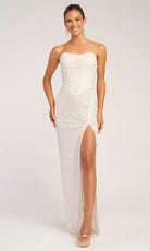 Portia and Scarlett PS26309E - Ruched Beaded Column Dress - view 7