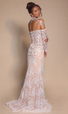 Portia and Scarlett PS26311E - Beaded Lace Sweetheart Dress With Slit - view 4