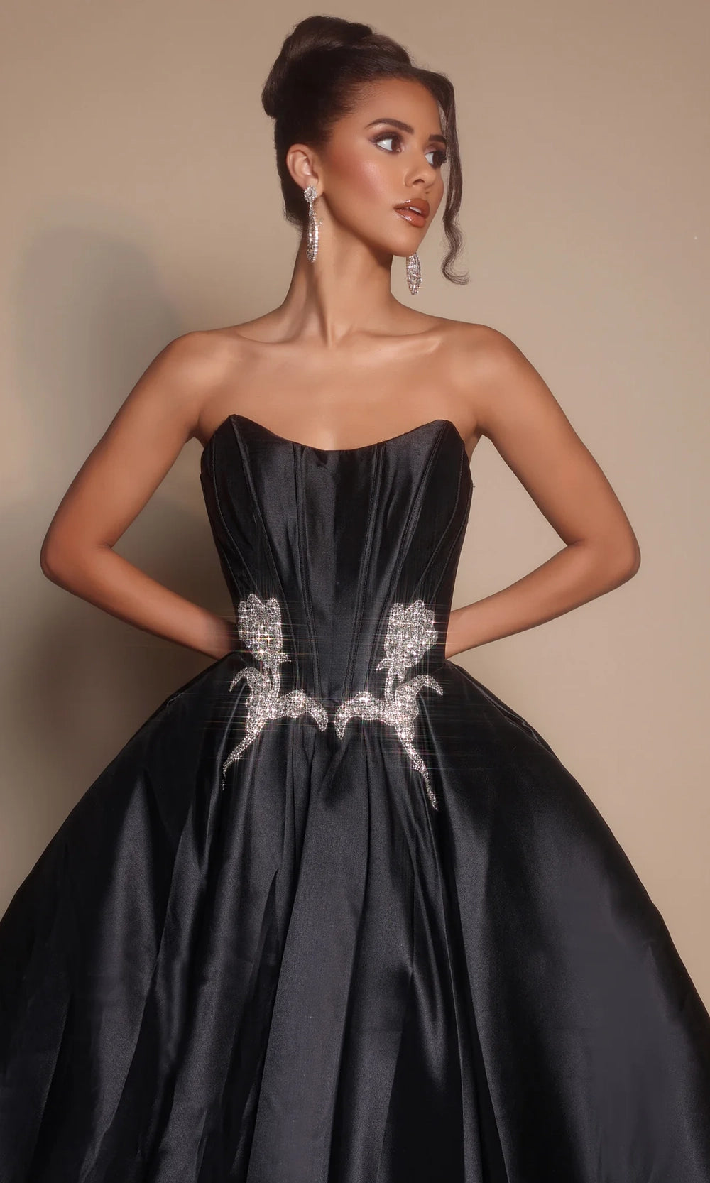 Portia and Scarlett PS26315E - Rhinestone Accent Scoop Neck Ballgown - back view
