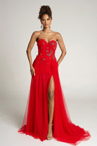 Portia and Scarlett PS26316E - Butterfly Beaded Sweetheart Long Dress - view 4
