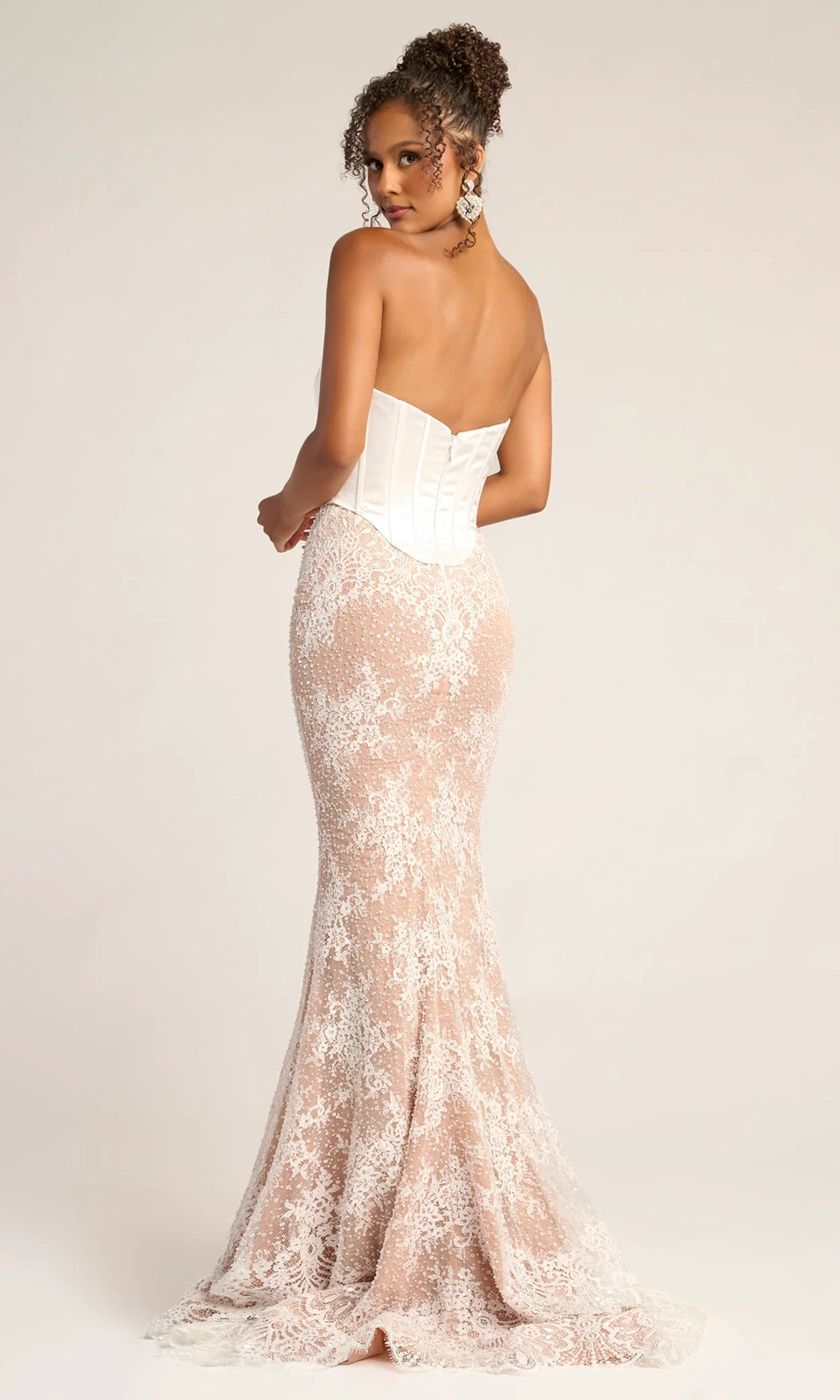 Portia and Scarlett PS26328E - Sparkle Lace Sweetheart Overskirt Gown - view 4