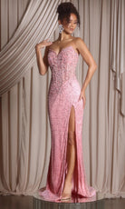 Portia and Scarlett PS26402C - Crystal Beaded Strapless Fitted Gown - detail view